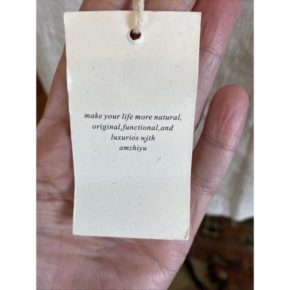 NEW Amazhiyu 100% Linen M Top Tank Womens Hemp Flax Tan Natural Minimal BOHO - Picture 6 of 13